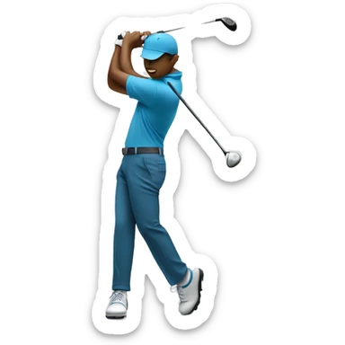 Golfer hitting a golf ball sticker