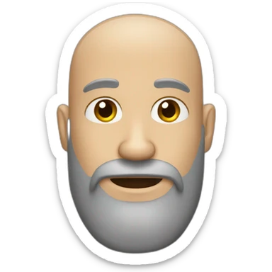Bearded man with baldness sticker