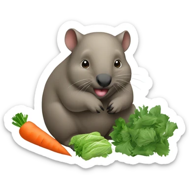 Wombat with food sticker