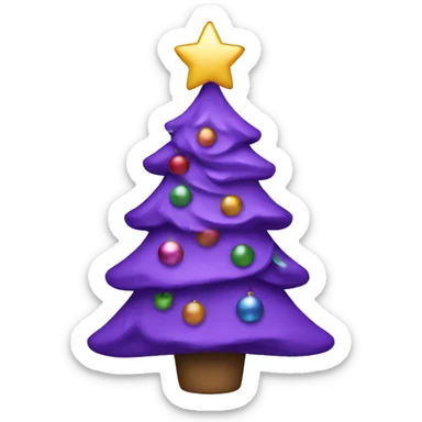 Purple christmas tree sticker