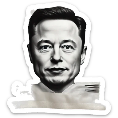 elon musk writing on a serviette sticker