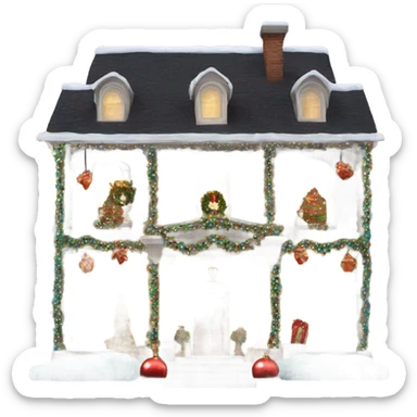 mansion decorated with fancy Christmas lights and lots of Fancy decorations sticker