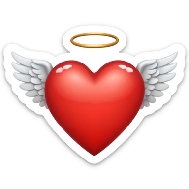 heart with angel wings sticker