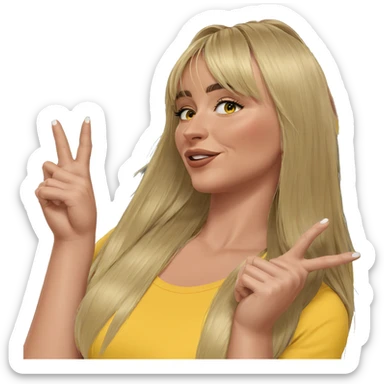 blonde girl in yellow shirt sticker