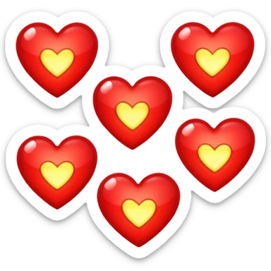 Red hearts glimmering loghts sticker