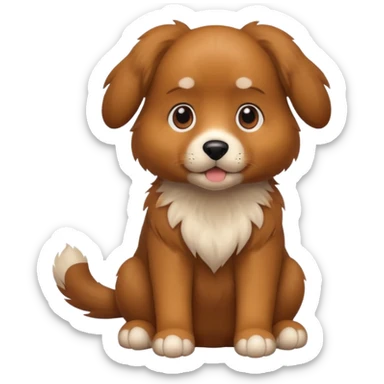 Brown Dog with a handy sticker