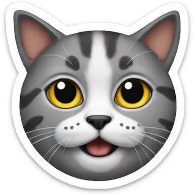 Cat with moustache  sticker