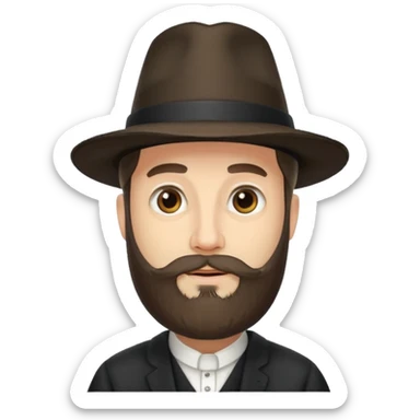 rabbi with beard and hat sticker