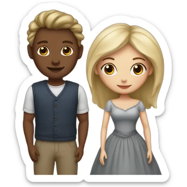 wife and husband white skin sticker