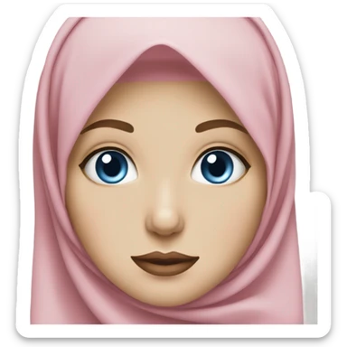 hijabi with pale skin blue eyes pretty and pink lips sticker
