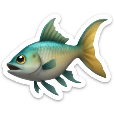 Fish with fin sticker