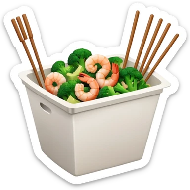 Shrimp and broccoli Chinese takeout sticker