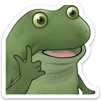 tongue out with hands to the side sticker