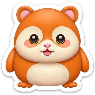 Cute animal sticker, chubby style, big eyes, kawaii illustration, soft colors, bold outline, flat vector design, simple cute pose, transparent background sticker