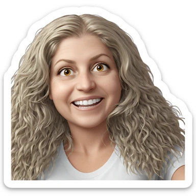 smiling girl in white shirt sticker