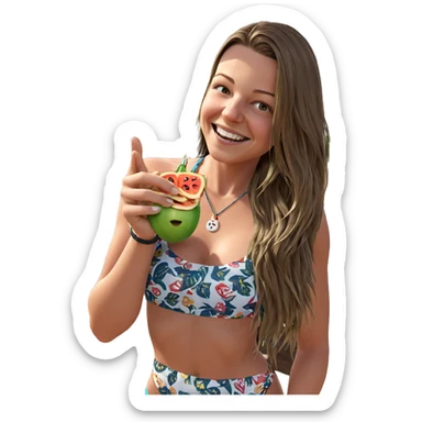 smiling girl in bikini outdoors sticker