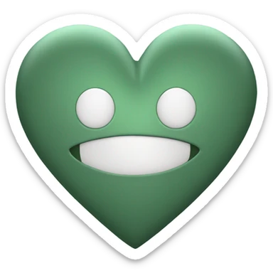 Dark sage green heart sticker