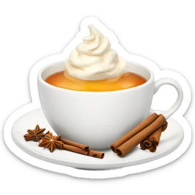 christmas tea with orange, cinnamon and whipped cream sticker