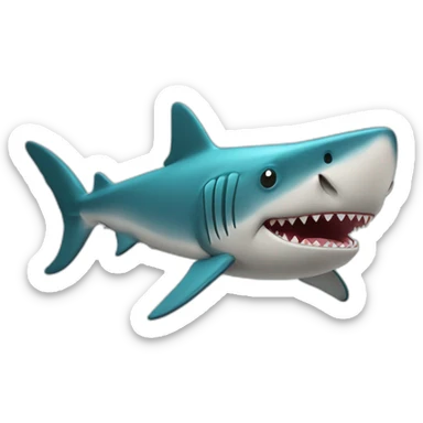 3D ilustración adolescente forma Tiburón  sticker