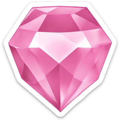 A jewel or gem emoji. Depicted in the shape of a classic diamond but in the soft glossy pink color sticker