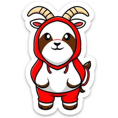 goat wearing red balaclava sticker