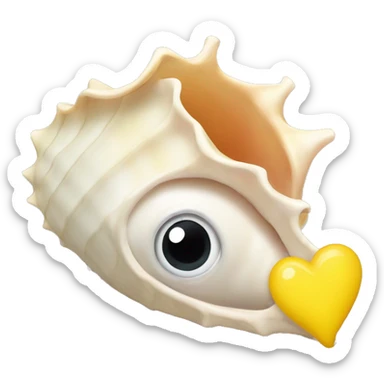conch with yellow heart sticker