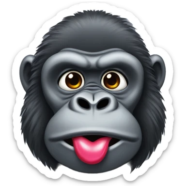 Gorilla with lipstick and eyelashes  sticker