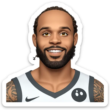 smiling young man with tattoo sticker