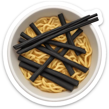 Licorice in a ramen bowl sticker