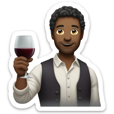 Man drinking red wine sticker