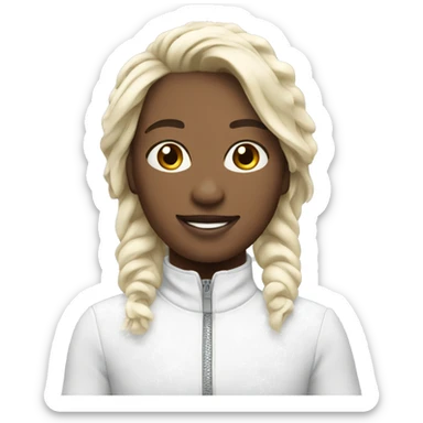 Figure skater white sticker