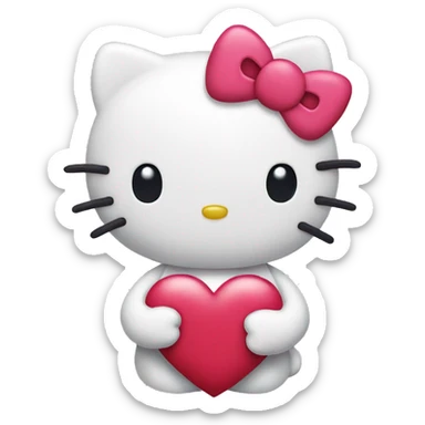 hello kitty with heart sticker