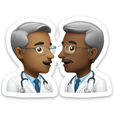 two male doctors kissing sticker