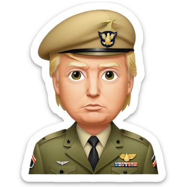 donald trump in a army suit  sticker