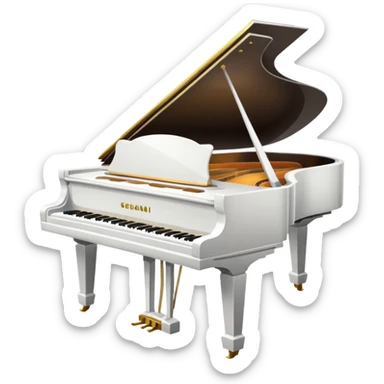 piano with white color  sticker
