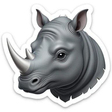 cinematic-noble--rhinoceros-portrait-emoji,slate-grey-hide-poised-and-regal,-with-a-massive,-powerful-build-and-a-thick,--deep-set-soulful-piercing-eyes,-simplified-yet-sharp-and-sophisticated-features,-highly-detailed,-large-black-eyes, white horn sticker