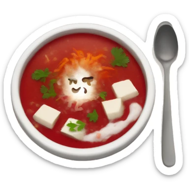 Tasty red Borsch soup sticker