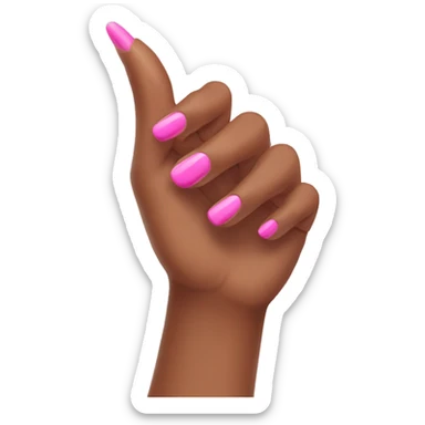 Thumbs up pink nails sticker