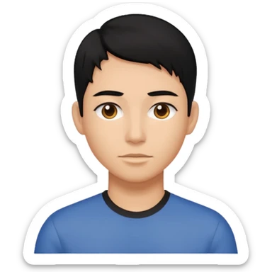 Black Middle Part Undercut sticker