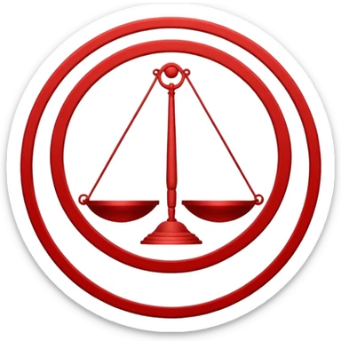 Create a circular casting sigil based off of the wizard101 balance school using base color off white/sand and trim color red. A scale is the main focus here  sticker