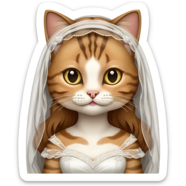 brown tabby cat brides sticker