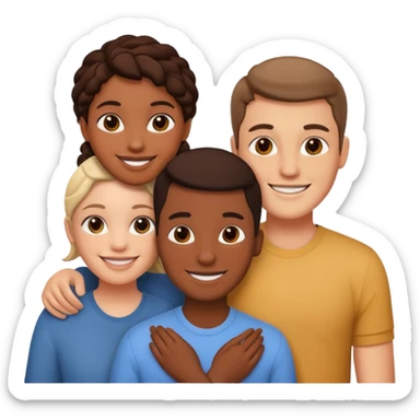 three intrelaced friends sticker