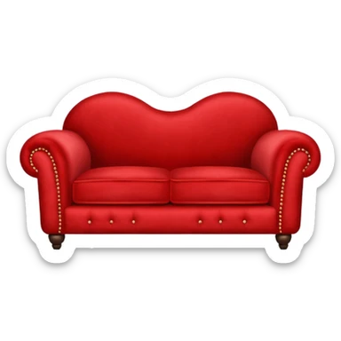 Red-velveted Loveseats-couch sticker