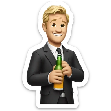 Barney Stinson drinking beer sticker
