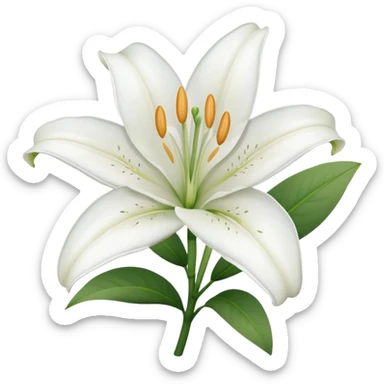 white lily without leaves sticker