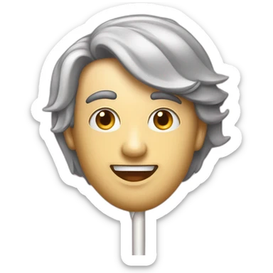 Yüzü gözükmeyen kurt kostümlü ağzında lolipop olan Genç  sticker