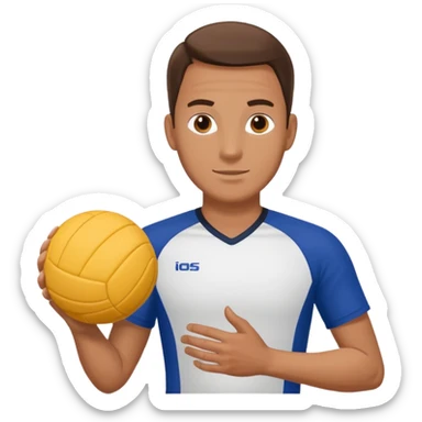 volleyball player, man, Charles Kiraly with volleyball ball sticker