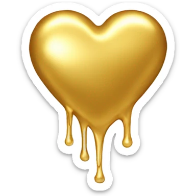 gold heart melting sticker