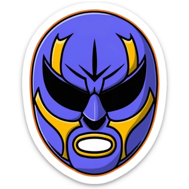 colorful sinister luchador mask with scary features sticker