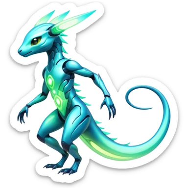 Futuristic Colorful Shiny Ethereal Modern Fakémon-creature-hybrid Full Body sticker